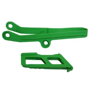 Celosvětová Doprava UFO komplet kluzák + vodítko řetězu KAWASAKI KXF 450 24, barva zelená (KA04767026,KA04766026)