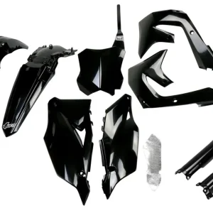 Hromadná Objednávka UFO kompletní sada plastů (FULL KIT) s kryty tlumičů KAWASAKI KXF 250 21-24, KXF 450 19-23 barva černá