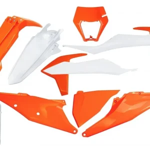 Nejlepší Cena UFO kompletní sada plastů (FULL KIT) s kryty tlumičů KTM EXC 125 20-21, EXC 250 / 300 TPI 20-23, EXC-F 250 / 350 / 450 / 500 20-23 s krytem světla barva 23 (bílá/oranžová)