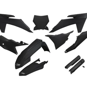 Tovární Cena UFO kompletní sada plastů (FULL KIT) s kryty tlumičů KTM SX 125 / 250 / 300 TBI 23-24, SX-F 250 / 350 / 450 23-24 barva černá