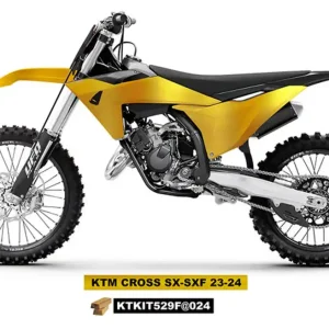 UFO kompletní sada plastů (FULL KIT) s kryty tlumičů KTM SX 125 / 250 / 300 TBI 23-24, SX-F 250 / 350 / 450 23-24 barva zlatá - Cenová Bomba