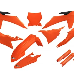 Cenová Bomba UFO kompletní sada plastů (FULL KIT) s kryty tlumičů KTM SX 125 / 250 / 300 TBI 23-24, SX-F 250 / 350 / 450 23-24 barva oranžová