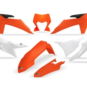 UFO kompletní sada plastů KTM EXC 150 / 250 / 300 TBI 24-25, EXC-F 250 / 350 / 450 / 500 24-25 barva oranžová bílá Aktuální