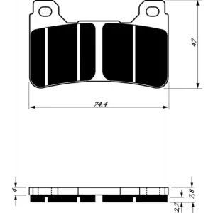 Prémiový Brzdové destičky GOLDFREN 214 GP6 46802 797.G2.14