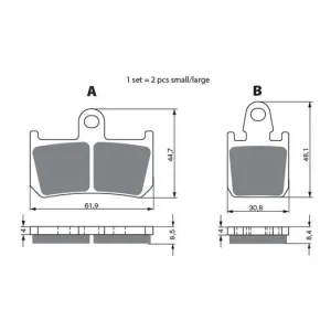Brzdové destičky GOLDFREN 246 GP6 (1 set = 2pcs small, 2pcs large) 46811 797.G2.46 Speciální Cena