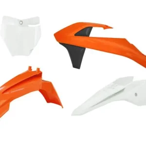 RACETECH (RTECH) kompletní sada plastů KTM SX 50 16-23, SX-E 3-5 20-24 barva oranžová / bílá / černá ( 16 / 18 ) Nejprodávanější