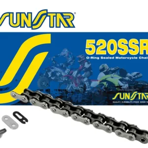 SUNSTAR hnací řetěz 520SSR-108N (520V) do 400 ccm (O RING) přírodní barva - MADE IN JAPAN - Ruční Výroba