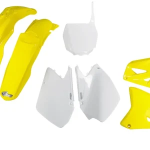 UFO kompletní sada plastů (FULL KIT) s kryty tlumičů SUZUKI RM 125 / 250 06-24 barva ( bílá / žlutá ) Sleva