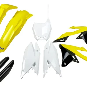 UFO kompletní sada plastů (FULL KIT) s kryty tlumičů SUZUKI RMZ 250 19-25, RMZ 450 18-25 barva ( žlutá / bílá / černá ) Nízká Cena