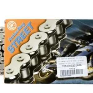 Značkový CZ hnací řetěz 520 DZX (106 článků) ACTIVE RING (X-RING) chrom do 900 ccm (STREET) (37,8 KN) + spojka