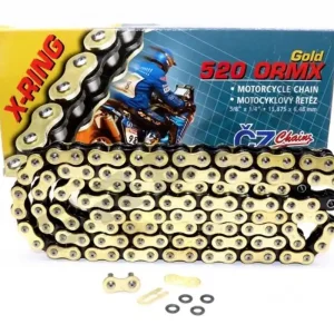 CZ hnací řetěz 520 ORMX (120 článků) ACTIVE RING (X-RING) zlatá do 600 ccm (ENDURO) (34,5 KN) + spona Aktuální