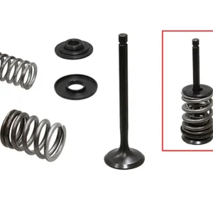 PSYCHIC výfukový ventil (kompletní ZAWÓR s pružinami a podložkami) YAMAHA TW 200 87-16, TT-R 225 / 230 00-16 ocelový (MX-09518E;XU-09518E-2) (28.5X6X92.5mm) Garance Vrácení Peněz