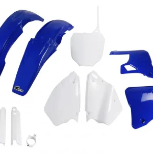 UFO kompletní sada plastů (FULL KIT) s kryty tlumičů YAMAHA YZ 125 00-01, YZ 250 00-01 barva (bílá/světle modrý) (YA300E999) Zlevněný