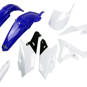 UFO kompletní sada plastů (FULL KIT) s kryty tlumičů YAMAHA YZF 250 14-18, YZF 450 14-17 barva (světle modrý/bílá) (YA318E999) Vysoce Kvalitní