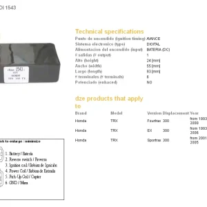 Vrácení Zdarma DZE jednotka zapalování CDI HONDA TRX 300EX 93-05 (30410-HM3-003)