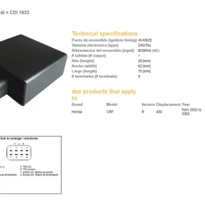 DZE jednotka zapalování CDI HONDA CRF 450R 02-03 (30410-MEB-671) Autentický