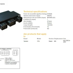 Hromadná Objednávka DZE jednotka zapalování CDI YAMAHA YFM 660 raptor 02-03 (OEM-5LP-85540-20)