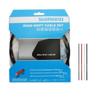 Autentický Sada lanek a bowdenů SHIMANO Dura Ace 9000 Polymer pro řazení červená