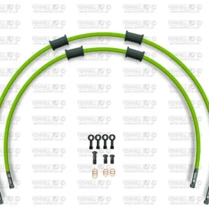 Hadice zadní brzdy Venhill POWERHOSEPLUS DUC-9005RB-GR (2 hadice v sadě) zelené hadice, černé koncovky Nejlepší Volba