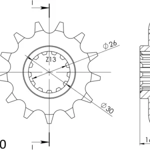 Řetězové kolečko SUPERSPROX CST-1269:13 13 zubů, 520 Hit Sezóny