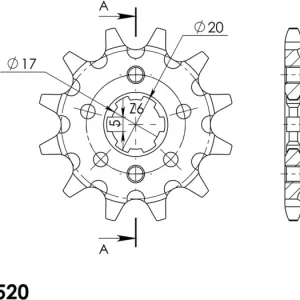 Řetězové kolečko SUPERSPROX CST-1324:13 13 zubů, 520 Nová Kolekce
