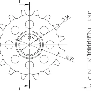 Řetězové kolečko SUPERSPROX CST-1444:16 16 zubů, 520 Nejlepší Cena