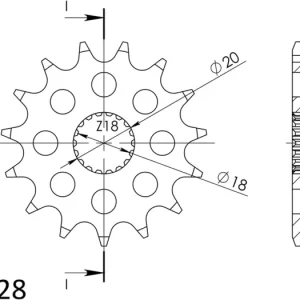 Řetězové kolečko SUPERSPROX CST-426:16 16 zubů, 428 CST-426:16.2 Jen Po Omezenou Doba