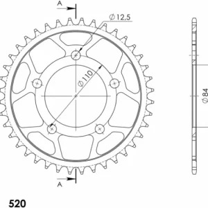 Prémiový Řetězová rozeta SUPERSPROX RFE-1225:41-BLK černý 41 zubů, 520