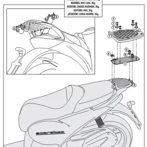 KAPPA zadní nosič kufru APRILIA SCARABEO 125/200 (11-15) ( bez plotny ) Ihned K Objednání