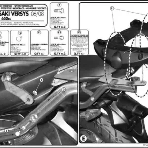 Sleva KAPPA zadní nosič kufru KAWASAKI VERSYS 650 (06-09) ( bez plotny )
