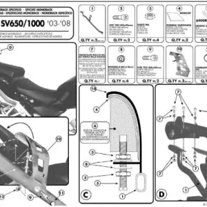KAPPA zadní nosič kufru SUZUKI SV 650 / S 03-08 SV 1000 03-07 ( bez plotny ) Ověřený