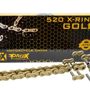 Limitovaná Edice PROX hnací řetěz 520 X-RING GOLD 120 článků barva zlatá rozpojený + spona (37,8KN)