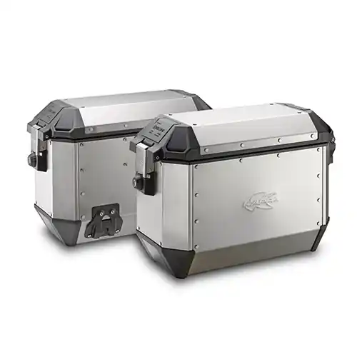 KAPPA boční kufry 36L MONOKEY kmS36A KMISSION hliníkové (pár = 2 kusy) + přídavný zámek - pro nosič bočních KL, KLR, KLO, KLOR Víkendová Akce