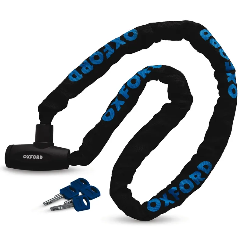 Luxusní OXFORD bezpečnostní řetěz OXFORD GP CHAIN LOCK délka 2 metry se zámkem. průměr očka 8mm - starý kód OF178