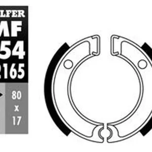 Profesionální GALFER brzdové čelisti - pakny přední/zadní YAMAHA PW 50 80- (80X17mm) (Y501)