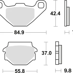 Top Prodej TRW ZF brzdové destičky KH67 organické APRILIA PEGASO 650 91-00, KAWASAKI KLR 250 84-05, GPZ 500 88-04, KLE 500 91-07, KL / KLR 600 / 650 84-04, přední/zadní