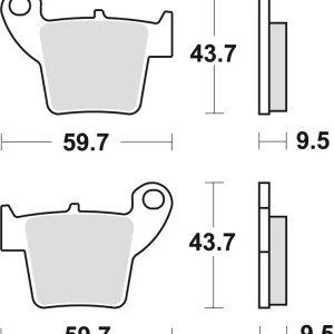 TRW ZF brzdové destičky KH346 sintrované OFFROAD HONDA CRF 250 04-, CRF 450 02-, zadní Dokud Zásoby Vydrží