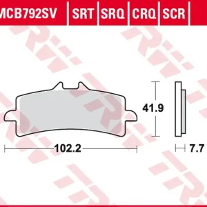 TRW ZF brzdové destičky KH447 sintrované TRACK DUCATI V4 1000 PANIGALE 19-, MONSTER 1200 16-, MULTIstrada 1260 18-, KTM DUKE 690 13-20, SUZUKI GSX-R 600/750 11-16, TRIUMPH DAYTONA 675 11-16, HUSQVARNA NUDA 900 12-14 přední Doprava Zdarma