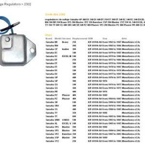 DZE regulátor napětí YAMAHA YFS 200 BLASTER 88-03; YFZ 350 BANSHEE 87-03; TT 350/600 (OEM-82F-81910-A0) Luxusní