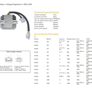 DZE regulátor napětí HONDA CB 750F/C/K 81-83; CB 900 81-82; CB 1000 83; CBX 1000A 81-82 (OEM-31600-MA6-000) (ESR210) (31600-461-771) Poslední Šance