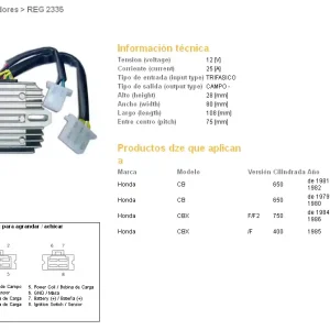 DZE regulátor napětí HONDA CB 650 79-82; CBX 400F 85; CBX 750F 84-86 (31600-460-731) (ESR190) Výprodej