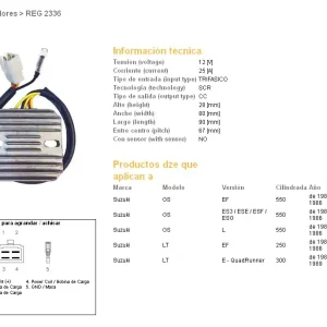 DZE regulátor napětí SUZUKI GS 550E/L 83-86; GSX 550E 85-87; LT 250EF QUADRUNNER 85-87; LT 300E QUADRUNNER 87-89 (ESR110) (32800-43410) Omezená Nabídka