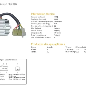 DZE regulátor napětí HONDA GL1200 SEI 85-87 (31600-MG9-951, 31600-ML8-305) (ESR570) Koupit Online