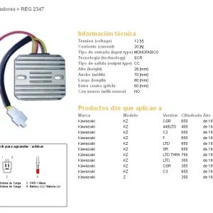 DZE regulátor napětí KAWASAKI KZ 440LTD 79-93; KZ 750LTD 82-84; KZ 650F 81-84 (jednofázový) Bezpečná Platba