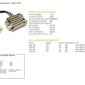 Nízká Cena DZE regulátor napětí ARCTIC CAT 250/300 98-03 (3530-014)