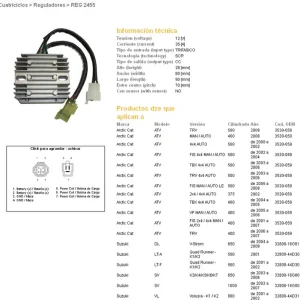 Moderní DZE regulátor napětí SUZUKI DL 650 V-STROM 04-09; SV 650 03-08; SV 1000 03-07; VL 800 VOLUSIA 01-02; LT-A QUAD RUNNER 01-02; CAGIVA; ARCTIC CAT (35A) (ESR124)(32800-16G01)