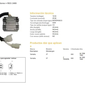 Nejprodávanější DZE regulátor napětí YAMAHA XT 600Z TENERE 83-86 (34L-81960-A0) (SH522G-12)