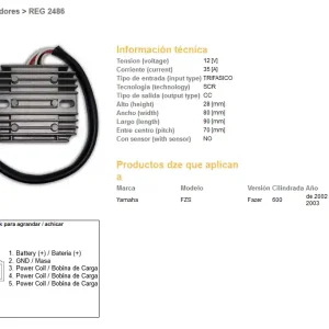 DZE regulátor napětí YAMAHA FZS 600 FAZER 02-03 (5RT-81960-00) 35A Výhodná Nabídka
