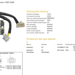 Výhodná Nabídka DZE regulátor napětí KAWASAKI KZ 1300A/B 79-81 (21066-1007) (SH530-12) (ESR470)