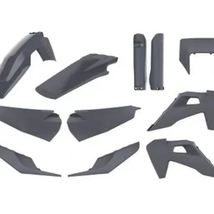 POLISPORT kompletní sada plastů HUSQVARNA TE/FE TPI 20-23 v sadě kryt předního světlometu (8398900006) a kryty tlumičů (8398600004) barva šedá (N-šedá) Aktuální